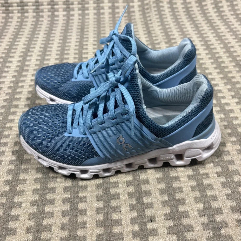 On Cloudswift Womens Running Shoes Blue White 41.99578 Size 5